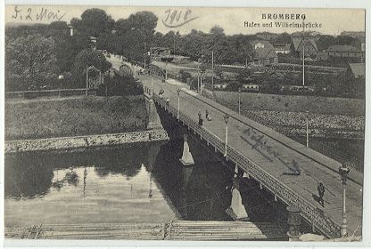 Bromberg - Hafen und Wilhelmsbr�cke 1908