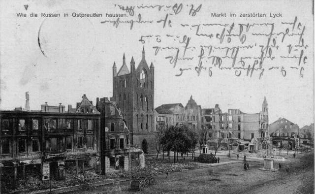 E�k - Rynek w zniszczonym E�ku 1915